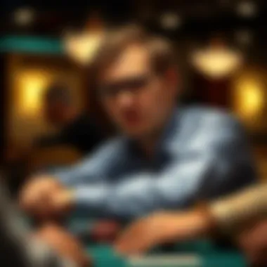 Focused Player in Thought Close-up of a focused player deep in thought during a poker game