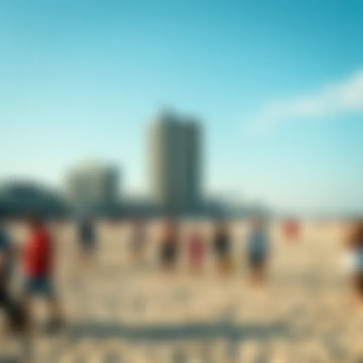 Visitors enjoying recreational activities on the beach.