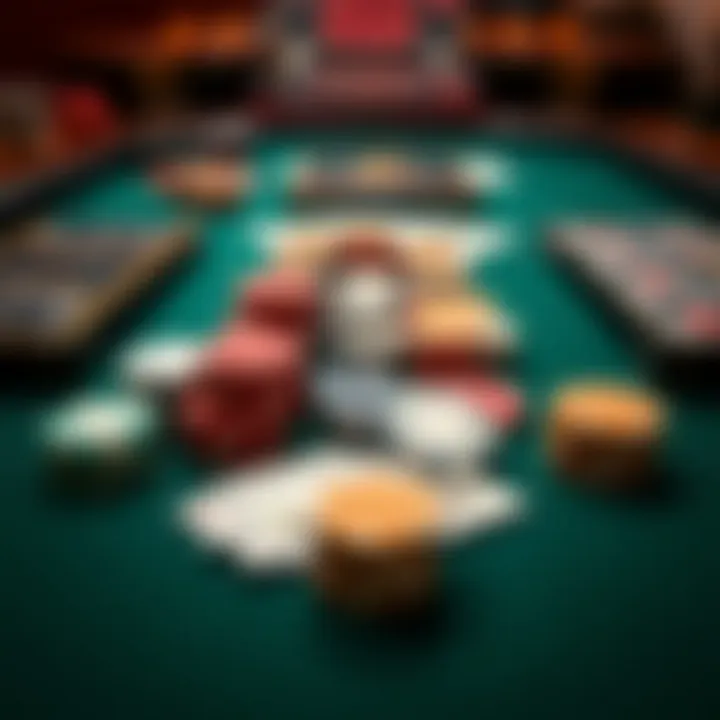 A variety of poker sets arranged for comparison