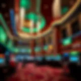 Interior view of Caesars Palace Sports Book showcasing the vibrant atmosphere