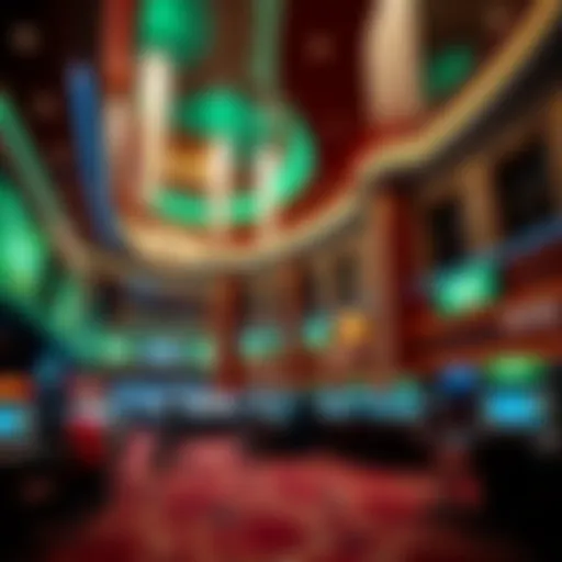 Interior view of Caesars Palace Sports Book showcasing the vibrant atmosphere