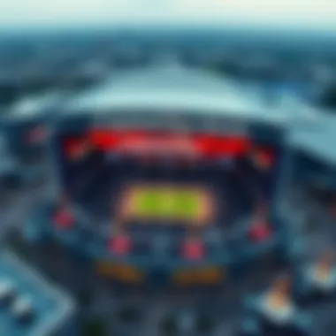 Capital One Arena in Full Swing Aerial view of Capital One Arena bustling with activity during a major event