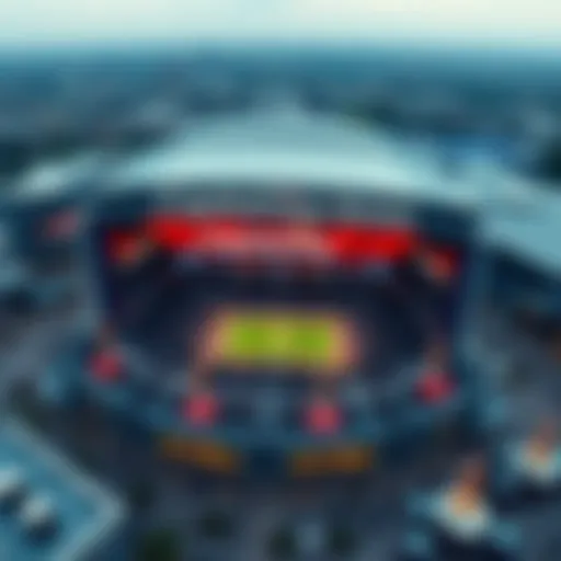Capital One Arena in Full Swing Aerial view of Capital One Arena bustling with activity during a major event