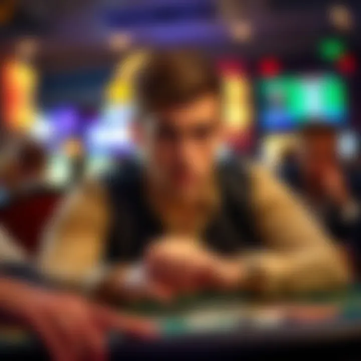 Player engaged in a thrilling gaming session with focused expression