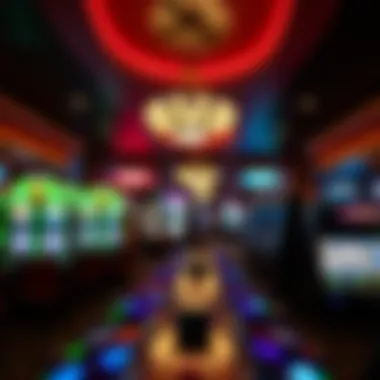 Interior gaming area filled with vibrant slot machines and table games