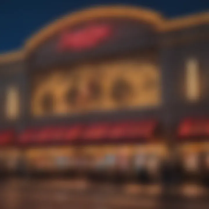 Exterior view of a prominent Iowa casino at night