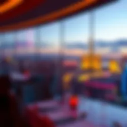 Breathtaking view from the Stratosphere dining area showcasing the Las Vegas skyline at dusk