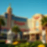 A panoramic view of Eldorado Resorts Las Vegas showcasing its luxurious exterior.