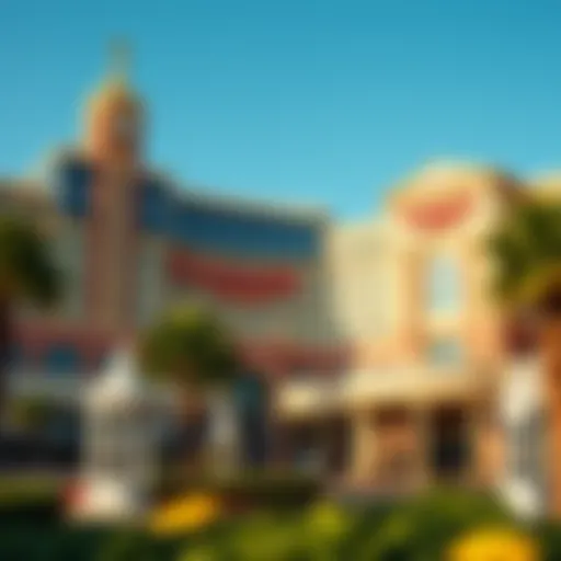 A panoramic view of Eldorado Resorts Las Vegas showcasing its luxurious exterior.
