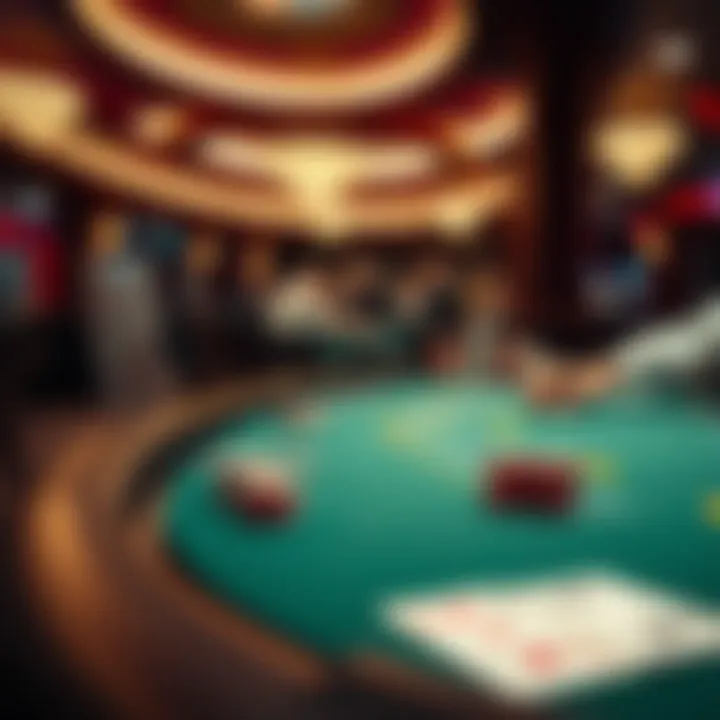 An overview of a high-stakes poker table set up for serious players
