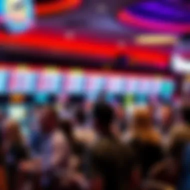 Crowd of enthusiastic bettors at the sportsbook during peak hours