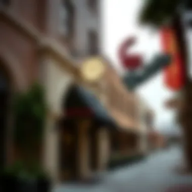 Charming boutique hotel entrance