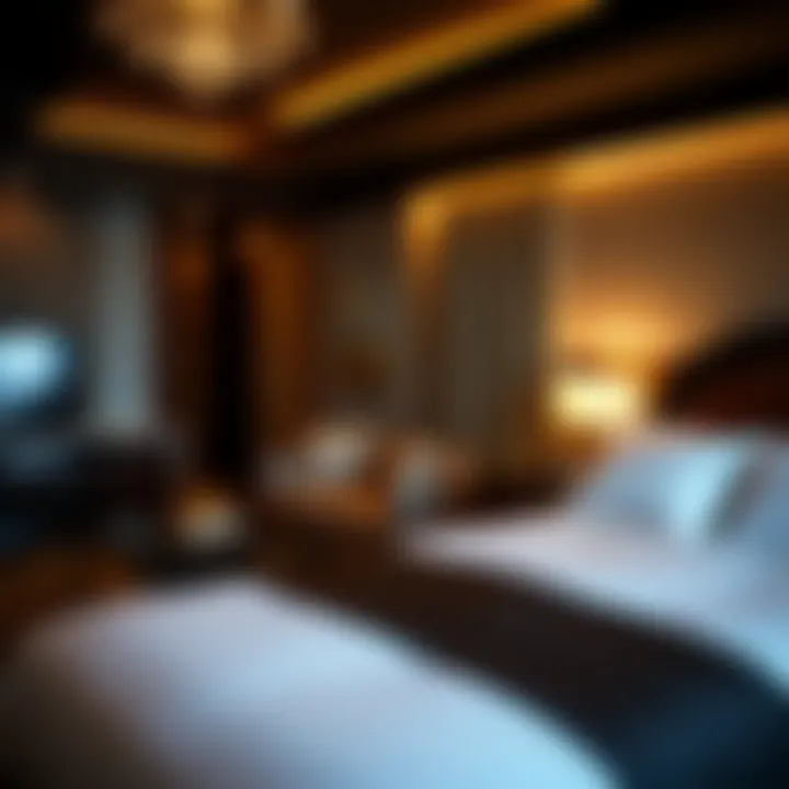 Luxurious hotel room with modern amenities