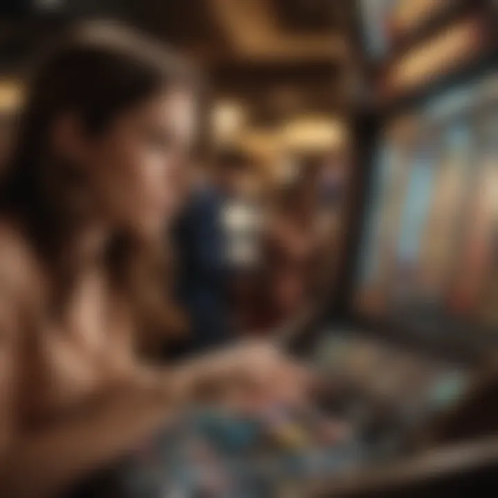 Close-up of a player engaging with a Bet MGM slot game interface