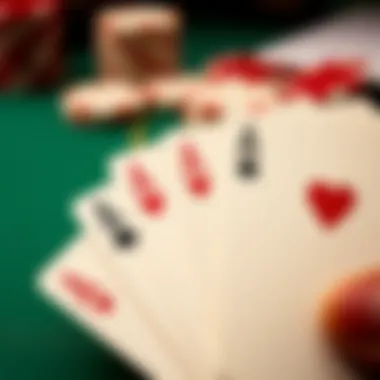 The Thrill of Victory: Winning Cards in Blackjack Close-up of blackjack cards showcasing a winning hand