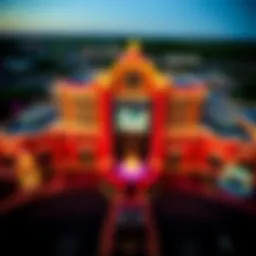 Aerial view of a prominent casino in Alabama showcasing its vibrant architecture