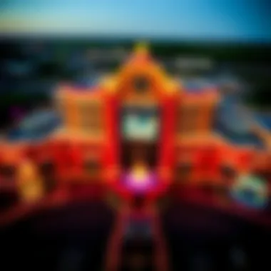 Vibrant Casino Architecture in Alabama Aerial view of a prominent casino in Alabama showcasing its vibrant architecture