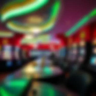 A vibrant gaming floor filled with slot machines and table games