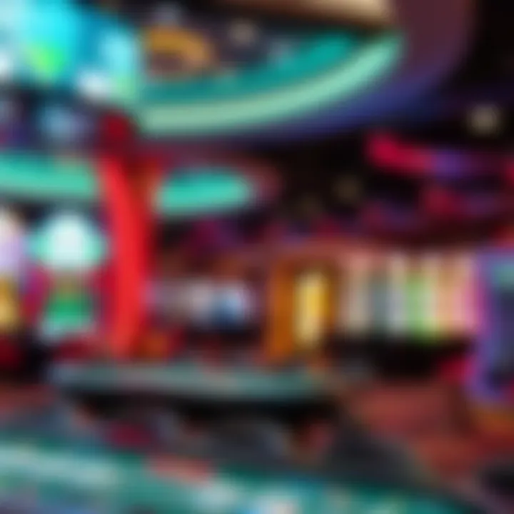 Casino Gaming Experience Interior of a casino showcasing gaming tables and slot machines