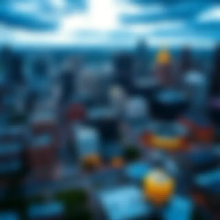 Vibrant Detroit Cityscape Aerial view of Detroit showcasing its vibrant cityscape