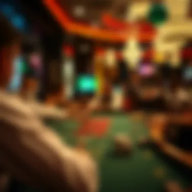 Craps game table showing players strategizing