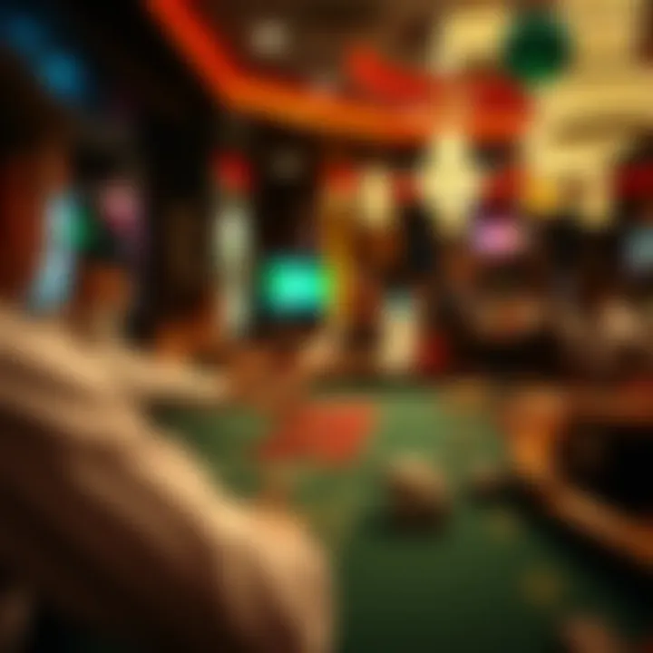 Craps game table showing players strategizing