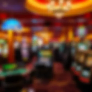 Vibrant Casino Gaming Floor Inside a bustling casino floor filled with gaming tables and slot machines