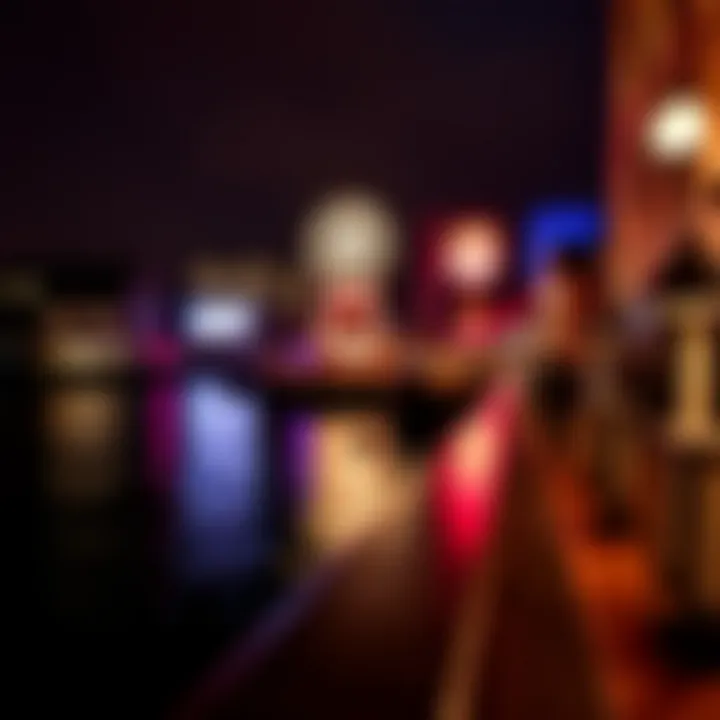 Hamburg Waterfront Nightlife A scenic view of Hamburg's waterfront with nightlife and casino lights