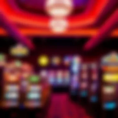 Interior gaming floor filled with vibrant slot machines