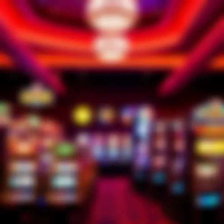 Interior gaming floor filled with vibrant slot machines