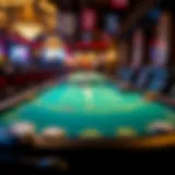 Texas Holdem poker table setup