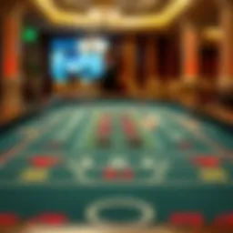 Elegant layout of a premium craps table showcasing high-quality materials.