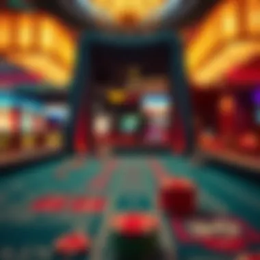 Craps Table in Gaming Environment Craps table in a vibrant gaming environment emphasizing gameplay dynamics.