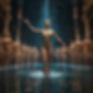 Synchronized Serenity in Performance A mesmerizing moment of synchronized swimming