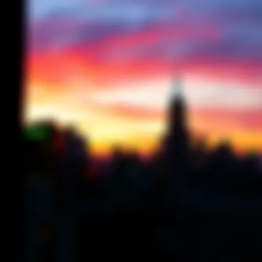 Dusk Skyline of New York City Vibrant skyline of New York City at dusk