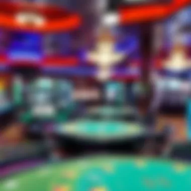 Diverse Gaming Floor An exciting gaming floor showcasing a variety of table games.