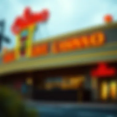 A vibrant view of the exterior of a live casino in South Philadelphia.