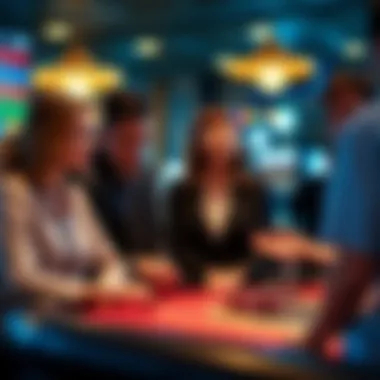 Collaboration in Casino Careers Group of professionals discussing job roles