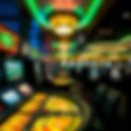 Vibrant casino floor showcasing gaming tables
