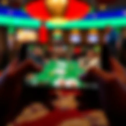 Mobile poker gameplay on a smartphone screen