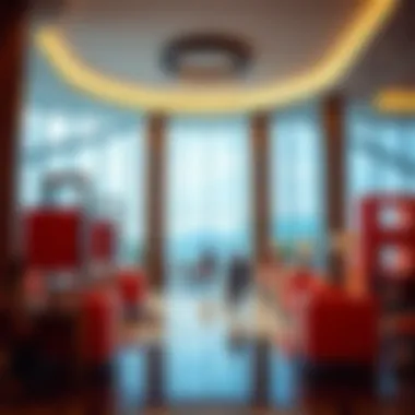 Luxurious lobby area with contemporary design elements