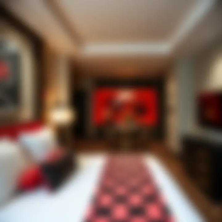 Stylish guest room featuring avant-garde decor