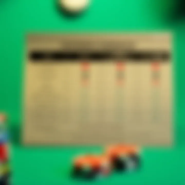 A comparison chart illustrating the features of various poker applications