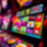 Close-up view of the Bank Buster slot machine interface showcasing vibrant graphics and symbols