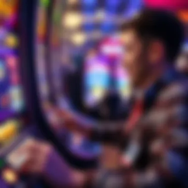 Player Experience with Bank Buster Player engaging with the Bank Buster slot machine, reflecting excitement and anticipation