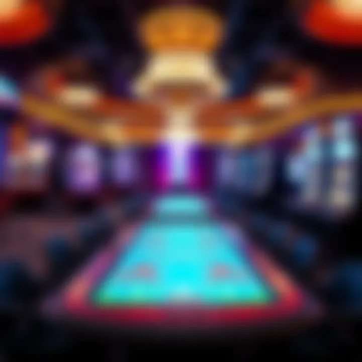 Luxurious gaming floor with diverse table games and slot machines.