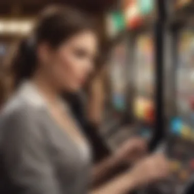 User engaging with an interactive slot machine app