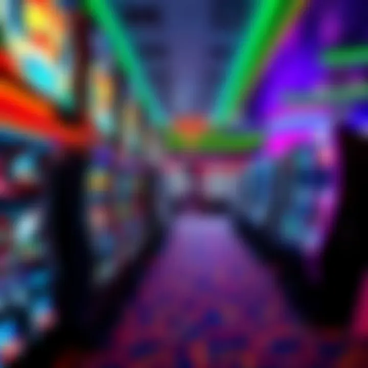 A vibrant casino floor showcasing slot machines