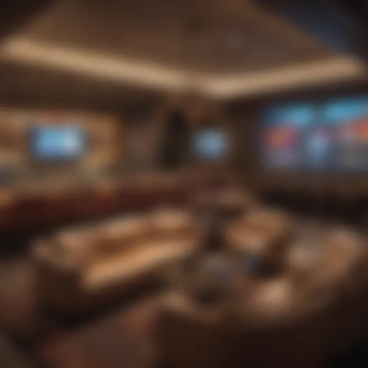 Cinematic atmosphere of the Circa Hotel Vegas' entertainment lounge