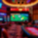 Virtual casino environment showcasing online gambling platforms